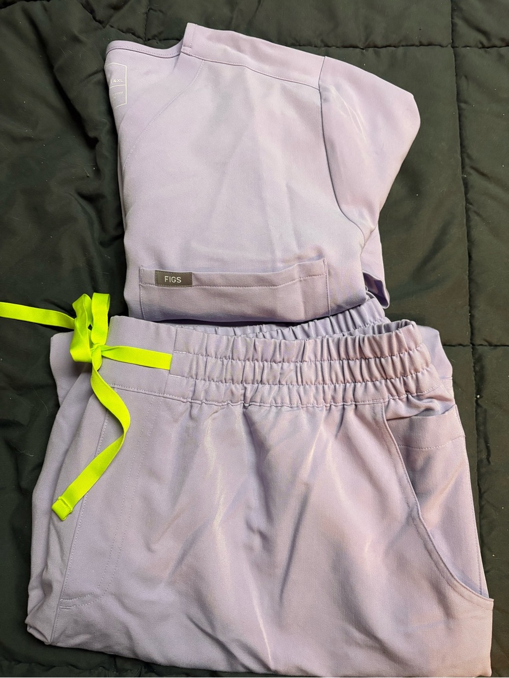 Figs Lavender Scrubs Set - Top & Jogger Bottoms